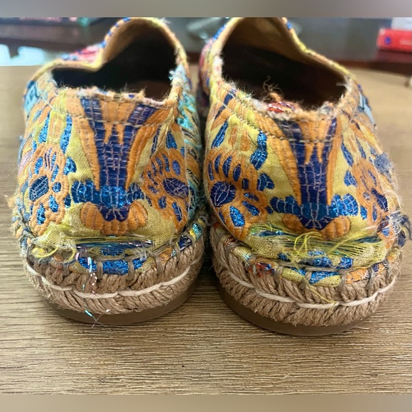 Prada Jute Floral Women's Multicolor Embroidered Espadrilles size 38.5 - Picture 7 of 9